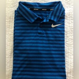 Nike Golf YXL Polo Shirt in Royal Blue Stripe.